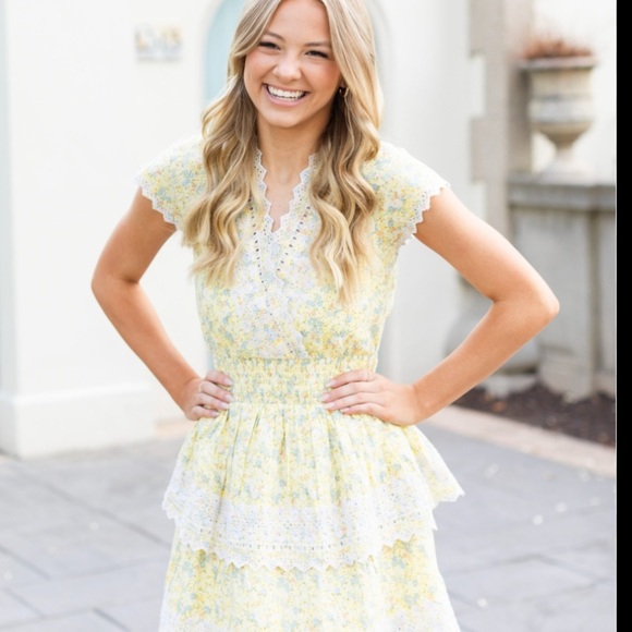 AEO Floral  With Embroidery Wrap Mini Dress - Picture 6 of 6